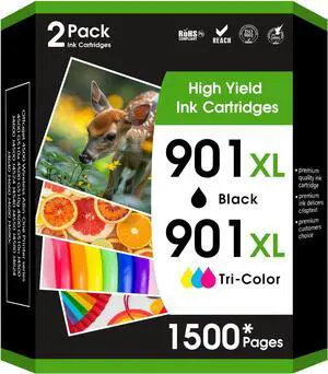 901XL Black and Color Ink Cartridge Compatible for HP Printer Ink 901 Work with HP Officejet 4500, J4524, J4540, J4550, J4580, J4624, J4680 Printer 901XL Black and Color Ink Cartridge Compatible for HP Printer Ink 901 Work with HP Officejet 4500, J4524, J4540, J4550, J4580, J4624, J4680 Printer