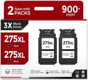 275XL Black Ink Cartridges (2 Pack) Replacement for Canon PG 275 XL PG275XL PG275 Work with Cannon Pixma TS3522 TR4720 TS3500 TS3520 TR4700 TS3700 TS3720 TS3722 TR4722 TR4723 TR4725 Printer 275XL Black Ink Cartridges (2 Pack) Replacement for Canon PG 275 XL PG275XL PG275 Work with Cannon Pixma TS3522 TR4720 TS3500 TS3520 TR4700 TS3700 TS3720 TS3722 TR4722 TR4723 TR4725 Printer