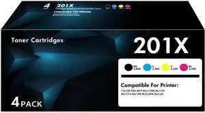 201X 201A Toner Cartridges 4 Pack High Yield for HP M277dw M252dw with Chip 201X 201A Toner Cartridges 4 Pack High Yield for HP M277dw M252dw with Chip