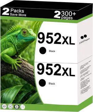 KUF 952XL Black Ink Cartridges Replacement for HP 952 XL Work with OfficeJet 8702 8210 8715 8740 7720 8730 8216, and Pro 8710 8720 7740 8725 8700 8200 8716 Printers with 23.3.1 Chips (Black 2- Pack) KUF 952XL Black Ink Cartridges Replacement for HP 952 XL Work with OfficeJet 8702 8210 8715 8740 7720 8730 8216, and Pro 8710 8720 7740 8725 8700 8200 8716 Printers with 23.3.1 Chips (Black 2- Pack)