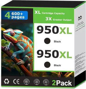 950XL Black Ink Cartridges Compatible for HP 950 Black Ink Cartridges Combo Pack Work with HP Printer OfficeJet Pro 8600 8610 8620 8100 8630 8625 8640 8660 8110 251dw 271dw 276dw Printer Ink (2 Pack) 950XL Black Ink Cartridges Compatible for HP 950 Black Ink Cartridges Combo Pack Work with HP Printer OfficeJet Pro 8600 8610 8620 8100 8630 8625 8640 8660 8110 251dw 271dw 276dw Printer Ink (2 Pack)