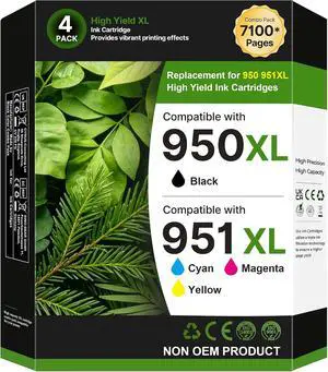 950XL 951XL Ink for HP 950 951 Ink Cartridges Combo Pack 4-Pack C2P01FN 950XL 951XL Ink for HP 950 951 Ink Cartridges Combo Pack 4-Pack C2P01FN