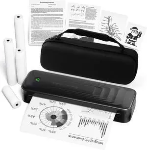 Portable Printers Wireless for Travel, Wireless Bluetooth Inkless Thermal Printer For 8.5" X 11" Letter & A4 Thermal Paper, Compact Printer for Phone Laptop, with Carry Case & 4 Rolls Thermal Paper Portable Printers Wireless for Travel, Wireless Bluetooth Inkless Thermal Printer For 8.5" X 11" Letter & A4 Thermal Paper, Compact Printer for Phone Laptop, with Carry Case & 4 Rolls Thermal Paper