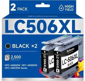 LC506XL Black Ink Cartridges Compatible for Brother Printer MFC-J4355DW 2PK LC506XL Black Ink Cartridges Compatible for Brother Printer MFC-J4355DW 2PK