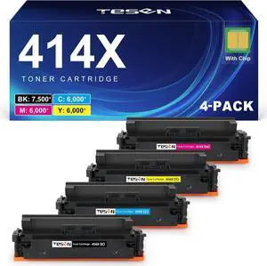 414X Toner Cartridges 4 Pack Compatible for HP Color Pro MFP M479fdw, KCMY 414X Toner Cartridges 4 Pack Compatible for HP Color Pro MFP M479fdw, KCMY