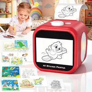 AI Voice-Powered Sticker Maker for Kids, 3.5" HD Touchscreen Mini Thermal Inkless Printer with Ambient Light, WiFi Sticker Printer Machine for Kids DIY Toys Spark Imagination Intellectual Development AI Voice-Powered Sticker Maker for Kids, 3.5" HD Touchscreen Mini Thermal Inkless Printer with Ambient Light, WiFi Sticker Printer Machine for Kids DIY Toys Spark Imagination Intellectual Development
