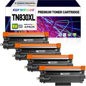 Compatible Toner Cartridge Replacement for Brother TN830XL TN830 XL/V/R TN-830XL for DCP-L2640DW HL-L2460DW HL-L2405W HL-L2480DW MFC-L2820DW MFC-L2760DW MFC-L2900DW Printer (Black, 4-Pack) Compatible Toner Cartridge Replacement for Brother TN830XL TN830 XL/V/R TN-830XL for DCP-L2640DW HL-L2460DW HL-L2405W HL-L2480DW MFC-L2820DW MFC-L2760DW MFC-L2900DW Printer (Black, 4-Pack)