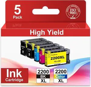 PGI-2200XL Ink Cartridges 5-Pack Compatible PGI 2200XL 2200 Ink Replacement for Canon 2200XL Ink Cartridge with Maxify 2200 MB5320 IB4120 IB4020 MB5020 MB5420 MB5120 Printer (2BK, 1C, 1M, 1Y) PGI-2200XL Ink Cartridges 5-Pack Compatible PGI 2200XL 2200 Ink Replacement for Canon 2200XL Ink Cartridge with Maxify 2200 MB5320 IB4120 IB4020 MB5020 MB5420 MB5120 Printer (2BK, 1C, 1M, 1Y)
