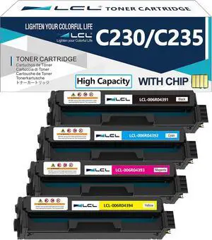 LCL C235 C230 High Capacity Toner Cartridge (with Chip) Replacement for Xerox 006R04391 006R04392 006R04393 006R04394 Toner for Xerox C235 C235DNI C235/DNI C230 C230DNI C230/DNI Color Printer (KCMY) LCL C235 C230 High Capacity Toner Cartridge (with Chip) Replacement for Xerox 006R04391 006R04392 006R04393 006R04394 Toner for Xerox C235 C235DNI C235/DNI C230 C230DNI C230/DNI Color Printer (KCMY)