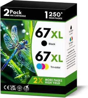 67XL Ink Cartridges Black Color Combo Pack Replacement for HP 67 67xl Ink 67XL Ink Cartridges Black Color Combo Pack Replacement for HP 67 67xl Ink