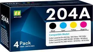 204A Toner Cartridge 4 Pack M180nw Toner - Compatible with HP 204A 204X Ink 204A Toner Cartridge 4 Pack M180nw Toner - Compatible with HP 204A 204X Ink