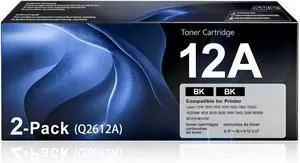 Q2612A 12A Black Toner Cartridge 2-Pack Replacement for HP 12X Q2612X 12A Q2612A Work for Laser 1012 1022 1020 1018 1022N 1010 3015 3050 3030 3052 3055 M1319F Series Printer, Q2612 12X 12A Q2612A 12A Black Toner Cartridge 2-Pack Replacement for HP 12X Q2612X 12A Q2612A Work for Laser 1012 1022 1020 1018 1022N 1010 3015 3050 3030 3052 3055 M1319F Series Printer, Q2612 12X 12A