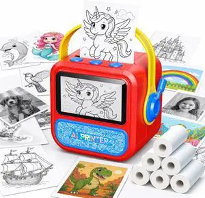 AI Printer Smart Voice-Activated Mini Printer with App, 6 Rolls Paper, 6 AI Art Styles AI Printer Smart Voice-Activated Mini Printer with App, 6 Rolls Paper, 6 AI Art Styles