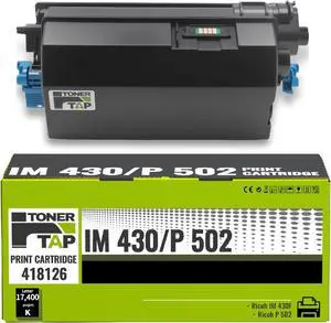 TonerTap Compatible Toner Cartridge for Ricoh IM 430F, P 502 Printers, Replacement for Ricoh 418126 High Yield Black Toner Cartridge 17,400 Pages - Ricoh IM 430F P502 with Chip TonerTap Compatible Toner Cartridge for Ricoh IM 430F, P 502 Printers, Replacement for Ricoh 418126 High Yield Black Toner Cartridge 17,400 Pages - Ricoh IM 430F P502 with Chip