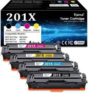 201X Toner Cartridges (4 Pack,B/C/M/Y) - Replacement for HP 201X High-Yield Toner, Compatible with Color Pro MFP M277dw M277n M277c6 M274n, Pro M252dw M252n Printer(CF400X,CF401X,CF402X,CF403X) 201X Toner Cartridges (4 Pack,B/C/M/Y) - Replacement for HP 201X High-Yield Toner, Compatible with Color Pro MFP M277dw M277n M277c6 M274n, Pro M252dw M252n Printer(CF400X,CF401X,CF402X,CF403X)