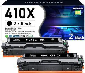 410X Black Toner Cartridges 2-Pack CF410X for MFP M477fnw M477fdw M452dn 410X Black Toner Cartridges 2-Pack CF410X for MFP M477fnw M477fdw M452dn