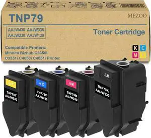 MEZOO TNP-79 TNP79 Toner Cartridge High Yield Replacement for Konica Minolta TNP79 Toner Cartridges AAJW430 AAJW330 AAJW230 AAJW130 for Bizhub C3350i C3351i C4050i C4051i Printer (4 Pack, BK/C/M/Y) MEZOO TNP-79 TNP79 Toner Cartridge High Yield Replacement for Konica Minolta TNP79 Toner Cartridges AAJW430 AAJW330 AAJW230 AAJW130 for Bizhub C3350i C3351i C4050i C4051i Printer (4 Pack, BK/C/M/Y)