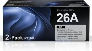CF226A 26A Black Toner Cartridge 2-Pack Replacement for HP 26A CF226A 26X CF226X Toner Work for Laser Pro M402n M426fdw M402dn M402dw M402m M402 Pro MFP M427dw M426dw M426fdn M426 Series Printer CF226A 26A Black Toner Cartridge 2-Pack Replacement for HP 26A CF226A 26X CF226X Toner Work for Laser Pro M402n M426fdw M402dn M402dw M402m M402 Pro MFP M427dw M426dw M426fdn M426 Series Printer