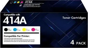 414A Toner Cartridges 4 Pack for HP414A 414X 414 Ink Cartridges with Chip 414A Toner Cartridges 4 Pack for HP414A 414X 414 Ink Cartridges with Chip