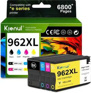 962XL Ink Cartridges Combo Pack (4 Pack, BK/C/M/Y) - Replacement for HP 962XL High-Yield Ink, Compatible with Officejet Pro 9015e, 9010, 9025e, 9015, 9025, 9018e, 9020 Printers 962XL Ink Cartridges Combo Pack (4 Pack, BK/C/M/Y) - Replacement for HP 962XL High-Yield Ink, Compatible with Officejet Pro 9015e, 9010, 9025e, 9015, 9025, 9018e, 9020 Printers