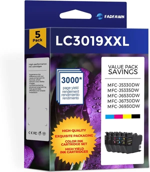 LC3019XXL Ink Cartridges Super High Yield 5-Pack Includes 2 x LC3019BK, LC3019C, LC3019M, LC3019Y Replacement for Brother LC3019 Ink Cartridges Work for MFC-J5330DW MFC-J6530DW MFC-J6730DW MFC-J6930DW LC3019XXL Ink Cartridges Super High Yield 5-Pack Includes 2 x LC3019BK, LC3019C, LC3019M, LC3019Y Replacement for Brother LC3019 Ink Cartridges Work for MFC-J5330DW MFC-J6530DW MFC-J6730DW MFC-J6930DW