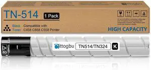 1-Pack TN514 / TN324 Black Toner Cartridge Replacement for Konica Minolta TN-514 TN514K TN324K Toner Cartridge, Compatible with Bizhub C458 C558 C658 Printer 1-Pack TN514 / TN324 Black Toner Cartridge Replacement for Konica Minolta TN-514 TN514K TN324K Toner Cartridge, Compatible with Bizhub C458 C558 C658 Printer