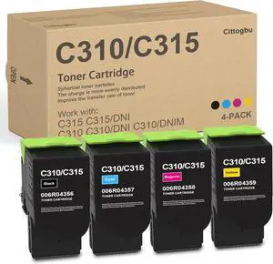 C310 / C315 High Capacity Toner Cartridge Set (4-Pack, BK/C/M/Y) - Compatible 006R04356 006R04357 006R04358 006R04359 Toner Cartridge Replacement for Xerox C310 C310DNI C310DNIM C315 Color Printer C310 / C315 High Capacity Toner Cartridge Set (4-Pack, BK/C/M/Y) - Compatible 006R04356 006R04357 006R04358 006R04359 Toner Cartridge Replacement for Xerox C310 C310DNI C310DNIM C315 Color Printer