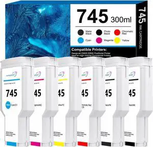 745 745XL Ink Cartridge 300ml High Yield 6-Pack with Upgraded Chip, Replacement for HP 745 Ink Compatible with HP DesignJet Z2600 Z5600 Postscript Printer, F9K06A F9K05A F9K04A F9K03A F9K02A F9K01A 745 745XL Ink Cartridge 300ml High Yield 6-Pack with Upgraded Chip, Replacement for HP 745 Ink Compatible with HP DesignJet Z2600 Z5600 Postscript Printer, F9K06A F9K05A F9K04A F9K03A F9K02A F9K01A