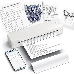 D830 Portable Printer Wireless for Travel, Supports 8.5 x 11 Inch Thermal Paper, Bluetooth Compatible with iOS, Android, Laptop, Beige D830 Portable Printer Wireless for Travel, Supports 8.5 x 11 Inch Thermal Paper, Bluetooth Compatible with iOS, Android, Laptop, Beige