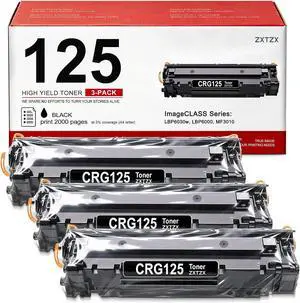 125 Black Toner Cartridge High Yield Compatible 125 Toner Cartridges Replacement for Canon 125 Toner Cartridge for imageCLASS LBP6030w LBP6000 MF3010 Printer, 3-Pack 125 Black Toner Cartridge High Yield Compatible 125 Toner Cartridges Replacement for Canon 125 Toner Cartridge for imageCLASS LBP6030w LBP6000 MF3010 Printer, 3-Pack