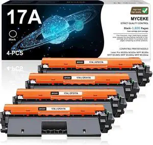 17A Black Toner Cartridge Replacement for HP 17A Toner for Laser Pro M102a M102w MFP M130a MFP M130fn MFP M130fw MFP M130nw Printer (4 Pack,CF217A) 17A Black Toner Cartridge Replacement for HP 17A Toner for Laser Pro M102a M102w MFP M130a MFP M130fn MFP M130fw MFP M130nw Printer (4 Pack,CF217A)