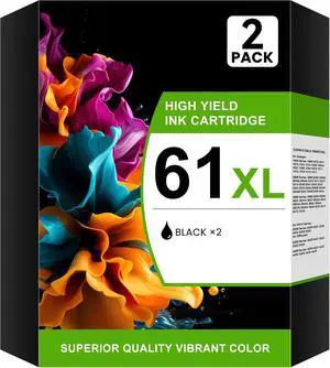 61XL Black Ink Cartridge High Yield 2-Pack Compatible for HP Ink 61XL 61 61XL Black Ink Cartridge High Yield 2-Pack Compatible for HP Ink 61XL 61