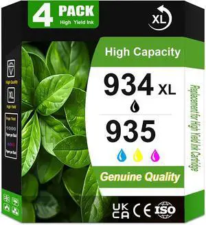 934XL 935 High Yield Ink Cartridge Use for Officejet Pro 6200 6230 6835 Officejet 6812 6815 6820 6800 Printers (4-Pack) 934XL 935 High Yield Ink Cartridge Use for Officejet Pro 6200 6230 6835 Officejet 6812 6815 6820 6800 Printers (4-Pack)