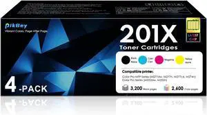201X Toner Cartridges High Yield 4-Pack (Bk/C/M/Y) Compatible for HP 201x CF400X 201a CF400A Toner Replacement for Color Pro M252dw M252n M277dw M277n M274n M277c6 Printers 201X Toner Cartridges High Yield 4-Pack (Bk/C/M/Y) Compatible for HP 201x CF400X 201a CF400A Toner Replacement for Color Pro M252dw M252n M277dw M277n M274n M277c6 Printers