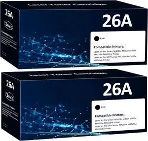 CF226A 26A Black Toner Cartridges 2 Pack (6,200 Page) Compatible for HP 26A CF226A 26A Black Toner Cartridges 2 Pack (6,200 Page) Compatible for HP 26A
