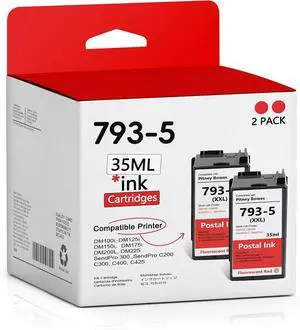 793-5 Ink Cartridge Replacement for Pitney Bowes, Red 2 Pack 793-5 Ink Cartridge Replacement for Pitney Bowes, Red 2 Pack