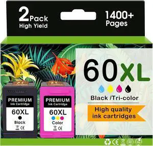 60XL Ink Cartridge Replacement for HP 60 Ink Cartridge Black and color Combo Pack 60XL High Yield Work for PhotoSmart D110 C4780 C795 C4680 C4650 Deskjet D2680 F2430 Envy 110 120 Printer (2Pack) 60XL Ink Cartridge Replacement for HP 60 Ink Cartridge Black and color Combo Pack 60XL High Yield Work for PhotoSmart D110 C4780 C795 C4680 C4650 Deskjet D2680 F2430 Envy 110 120 Printer (2Pack)