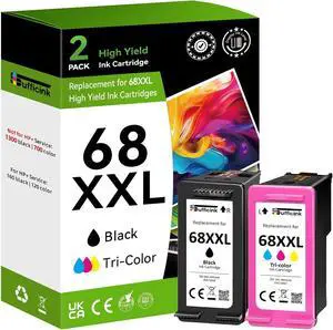 High Yield 68XXL 68e 6155e 6555e 6100e Ink Cartridges Compatible for HP 68 Ink Cartridges Black/Color Combo Pack Compatible for HP Ink 68 fit for Envy 6500e 6165e 6152e 6552e 6558e 6110e 6520 Printer High Yield 68XXL 68e 6155e 6555e 6100e Ink Cartridges Compatible for HP 68 Ink Cartridges Black/Color Combo Pack Compatible for HP Ink 68 fit for Envy 6500e 6165e 6152e 6552e 6558e 6110e 6520 Printer
