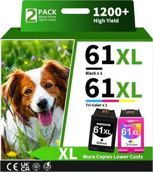 61XL Ink Cartridges Replacement for HP 61 61XL Ink Cartridge for Envy 4500 4502 5534 DeskJet 2512 3510 2542 2540 2544 3000 1055 2548 OfficeJet 4630 4632 Printer (1 Black,1 Tri-Color, 2 Pack) 61XL Ink Cartridges Replacement for HP 61 61XL Ink Cartridge for Envy 4500 4502 5534 DeskJet 2512 3510 2542 2540 2544 3000 1055 2548 OfficeJet 4630 4632 Printer (1 Black,1 Tri-Color, 2 Pack)