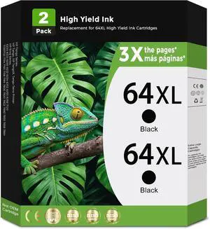 64XL Black Ink Cartridges Replacement for HP 64 XL for HP64 HP64XL with Printer Envy Photo 7858 7855 7120 7155 7158 7164 6255 6252 6232 7100 Inspire 7955e 7958e 7255e Tango 64XL Black Ink Cartridges Replacement for HP 64 XL for HP64 HP64XL with Printer Envy Photo 7858 7855 7120 7155 7158 7164 6255 6252 6232 7100 Inspire 7955e 7958e 7255e Tango