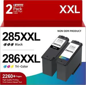 High Yield 285XXL 286XXL Ink Cartridge Compatible for Canon PG-285 CL-286 PG-285XL CL-286XL Large Capacity Compatible for Canon Pixma TS7720 Ink cartridge fit for Pixma TS7722 TR7820 Printer (2 Pack) High Yield 285XXL 286XXL Ink Cartridge Compatible for Canon PG-285 CL-286 PG-285XL CL-286XL Large Capacity Compatible for Canon Pixma TS7720 Ink cartridge fit for Pixma TS7722 TR7820 Printer (2 Pack)