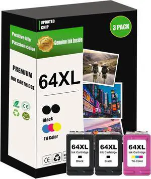 64XL Ink Cartridge 3Pack High Capacity (2 Black, 1 Color) 64XL Ink Cartridge 3Pack High Capacity (2 Black, 1 Color)