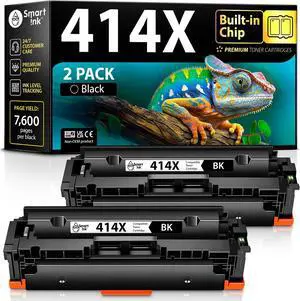 Smart Ink Compatible 414X Toner Cartridge Replacement for HP 414 X with Built-in Chip (2 Black Pack) to use with Color LaserJet Pro MFP M479fdw M479fdn M479fdw M454dw M454dn Smart Ink Compatible 414X Toner Cartridge Replacement for HP 414 X with Built-in Chip (2 Black Pack) to use with Color LaserJet Pro MFP M479fdw M479fdn M479fdw M454dw M454dn