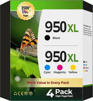 950XL 951XL Ink Cartridges for OfficeJet Pro 8600 8610 Ink Compatible for HP 950XL 951XL Combo Pack Replacement for hp950XL 951XL for OfficeJet Pro 8615 8620 8100 8630 8660 8640 276DW 251DW, 4 Pack 950XL 951XL Ink Cartridges for OfficeJet Pro 8600 8610 Ink Compatible for HP 950XL 951XL Combo Pack Replacement for hp950XL 951XL for OfficeJet Pro 8615 8620 8100 8630 8660 8640 276DW 251DW, 4 Pack