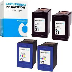 21 and 22 Combo Pack Replacement Ink Cartridge for HP Printers (2 Black, 2 Color) 21 and 22 Combo Pack Replacement Ink Cartridge for HP Printers (2 Black, 2 Color)