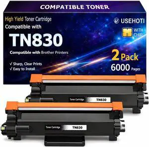 Compatible TN830XL Toner Cartridge Replacement for Brother TN830XL TN830 TN 830 Toner Cartridges, Compatible with Brother DCP-L2640DW HL-L2460DW HL-L2480DW HL-L2400D HL-L2405W Printer, 2 Black Compatible TN830XL Toner Cartridge Replacement for Brother TN830XL TN830 TN 830 Toner Cartridges, Compatible with Brother DCP-L2640DW HL-L2460DW HL-L2480DW HL-L2400D HL-L2405W Printer, 2 Black