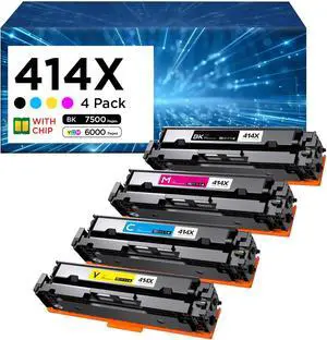 414X Toner Cartridges 4 Pack with Chip Replacement for HP M479fdw M479fdn 414X Toner Cartridges 4 Pack with Chip Replacement for HP M479fdw M479fdn