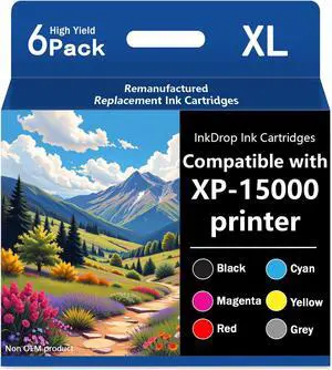 InkDrop Remanufactured xp15000 Ink Replacement Works with XP-15000 Printer InkDrop Remanufactured xp15000 Ink Replacement Works with XP-15000 Printer