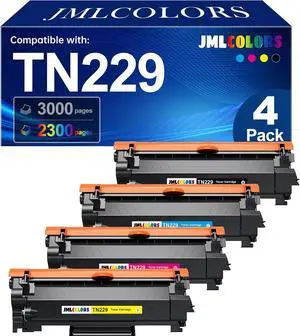 TN229 Toner cartridges Compatible Replacement for Brother HL-L3220CDW/ MFC-L3780CDW/ HL-L3280CDW/ HL-L3300CDW Printers(4 Pack, BK/C/M/Y) TN229 Toner cartridges Compatible Replacement for Brother HL-L3220CDW/ MFC-L3780CDW/ HL-L3280CDW/ HL-L3300CDW Printers(4 Pack, BK/C/M/Y)