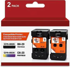 BH-20 CH-20 Print Head for Canon G6020 G7020 G4270 G3260 G3270 G5020 Printhead Replacement for Canon PIXMA Printer Head Cartridge BH20 CH20 BH-20 CH-20 Print Head for Canon G6020 G7020 G4270 G3260 G3270 G5020 Printhead Replacement for Canon PIXMA Printer Head Cartridge BH20 CH20